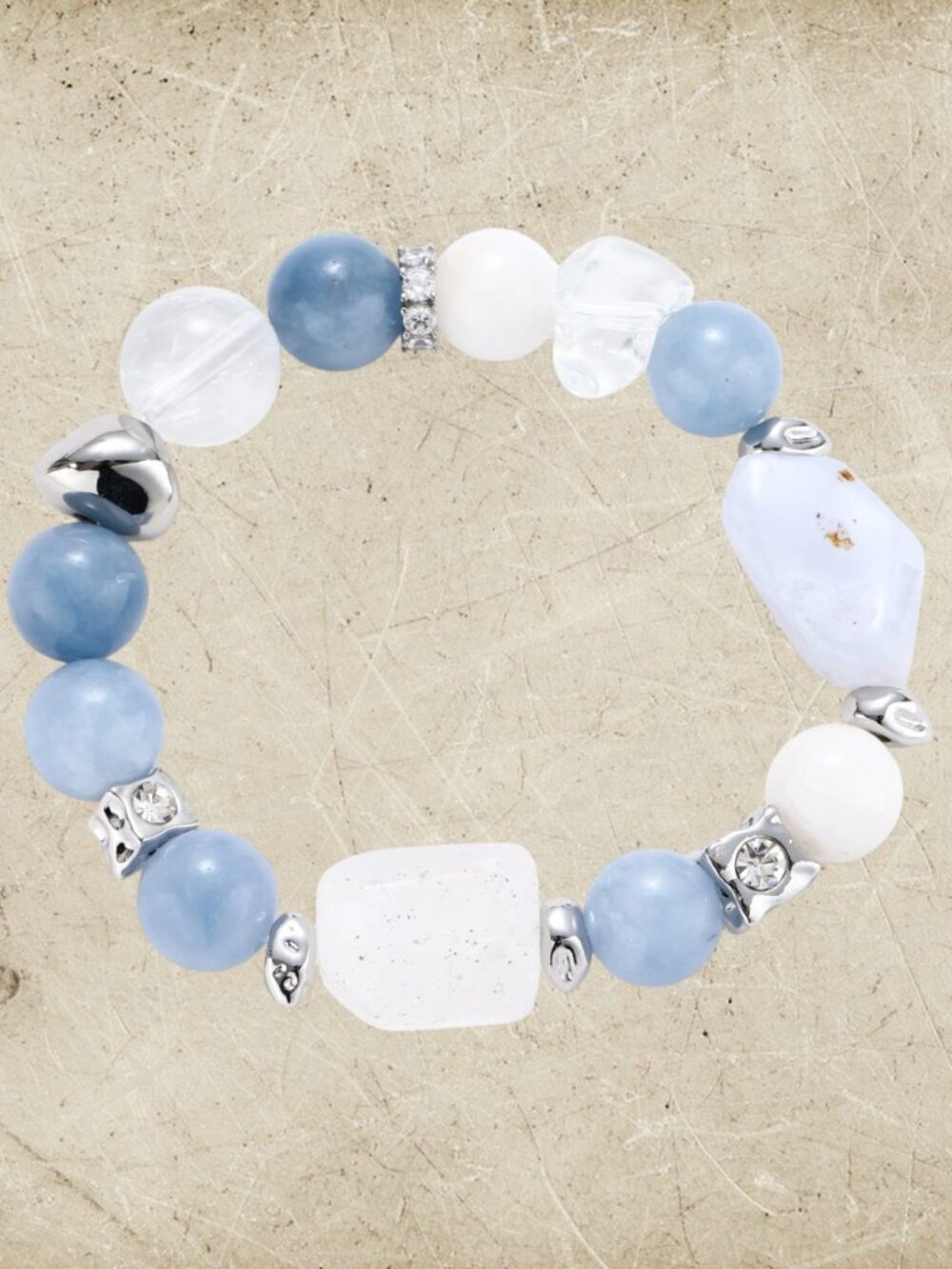 Simply Savvy Serenity Aquamarine Quartz Stretch Bracelet